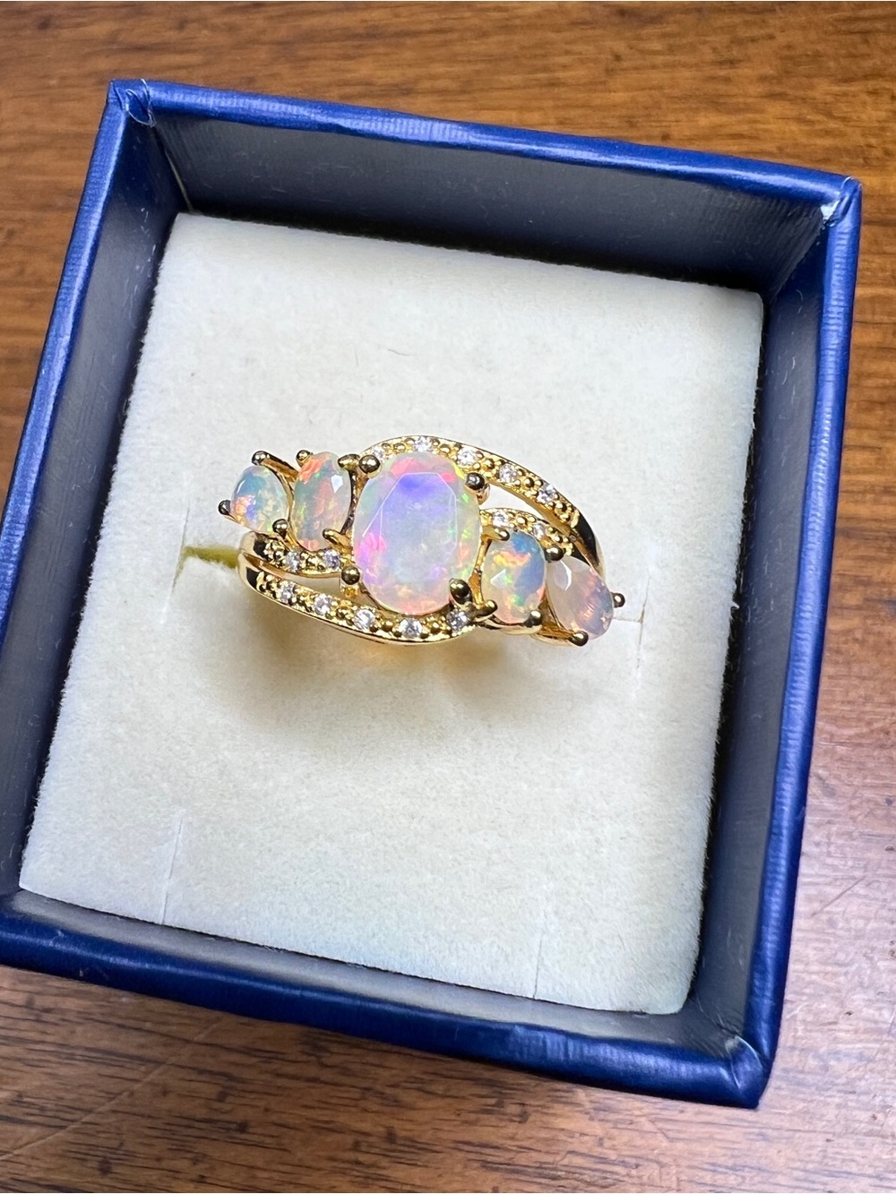 Stauer Ethiopian Opal Opulence Ring 925 size 8